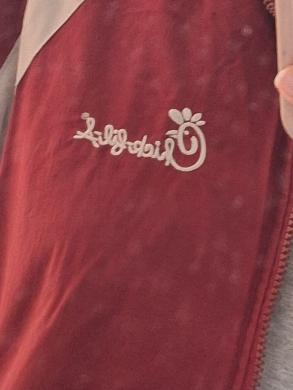 Chicfila Burgundy Zip Puffer Jacket